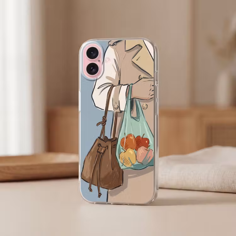 Telefoonhoesje - Mensen - Boodschappen - Stadsleven - Modern - Kleurrijk — 3