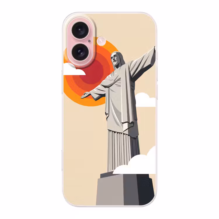 Telefoonhoesje - Monument - Stad - Zonsondergang - Minimalistisch - Oranje — 1