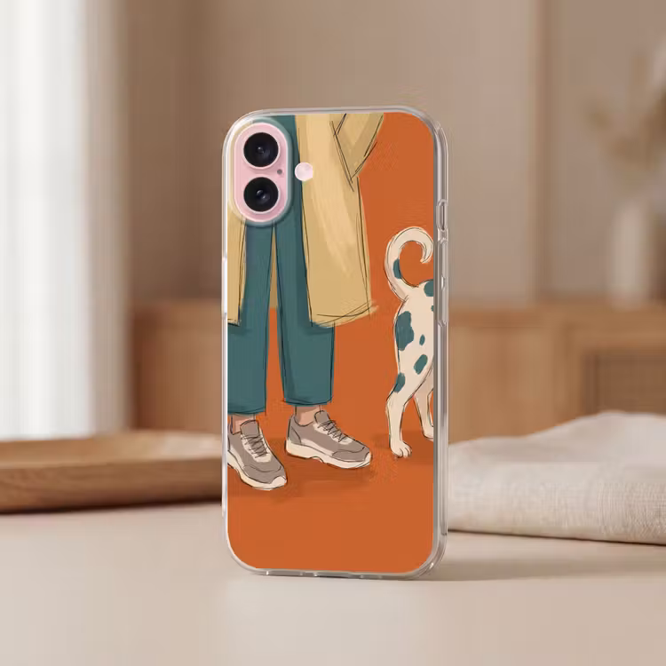 Telefoonhoesje - Persoon - Hond - Dieren - Illustratie - Modern — 3