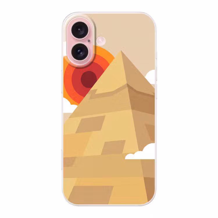 Telefoonhoesje - Piramide - Zon - Woestijn - Modern - Oranje — 1