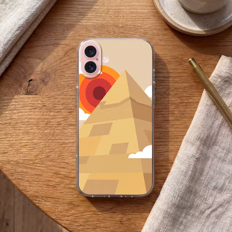 Telefoonhoesje - Piramide - Zon - Woestijn - Modern - Oranje — 2
