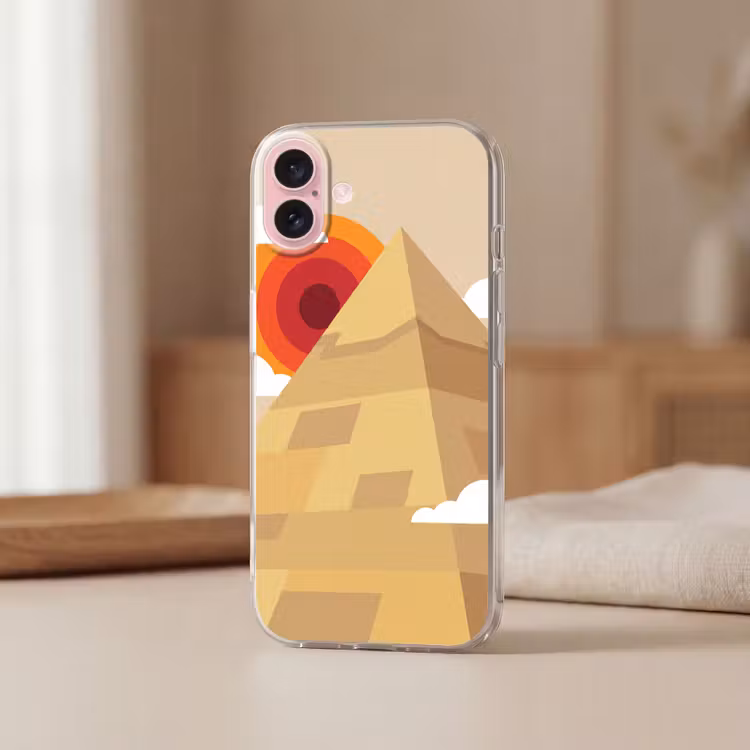 Telefoonhoesje - Piramide - Zon - Woestijn - Modern - Oranje — 3