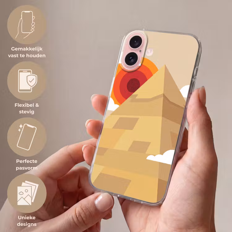 Telefoonhoesje - Piramide - Zon - Woestijn - Modern - Oranje — 4
