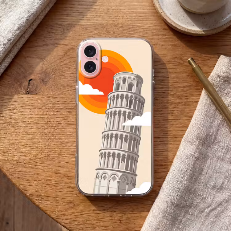 Telefoonhoesje - Toren - Pisa - Architectuur - Minimalistisch - Beige — 2