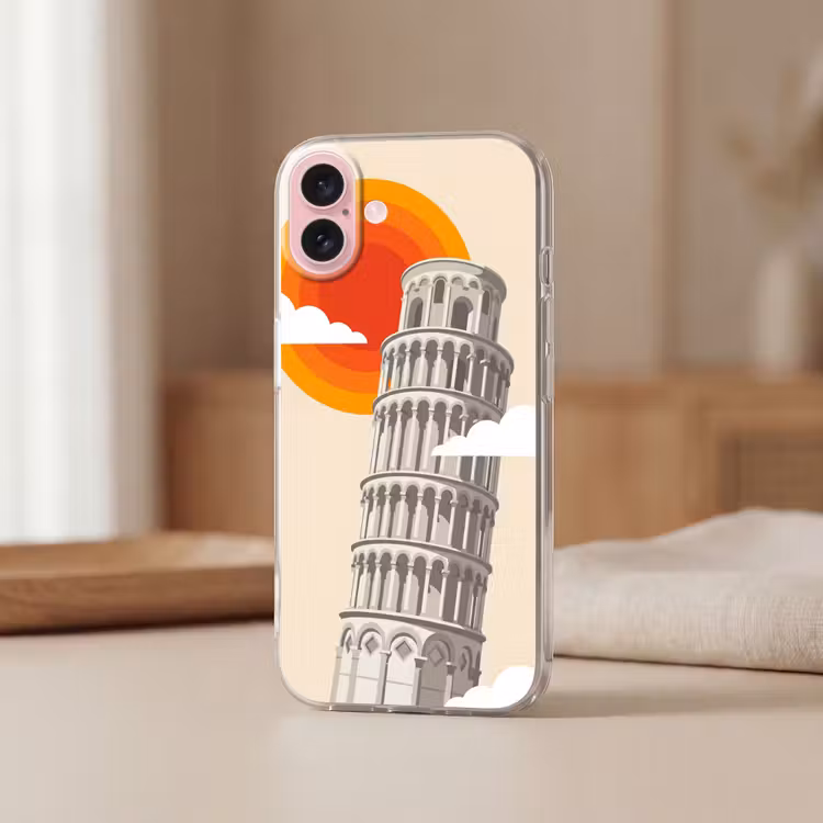 Telefoonhoesje - Toren - Pisa - Architectuur - Minimalistisch - Beige — 3