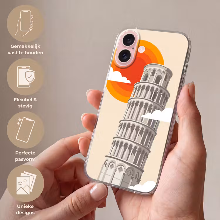 Telefoonhoesje - Toren - Pisa - Architectuur - Minimalistisch - Beige — 4