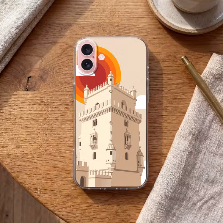 Telefoonhoesje - Toren - Rivier - Architectuur - Modern - Oranje — 2