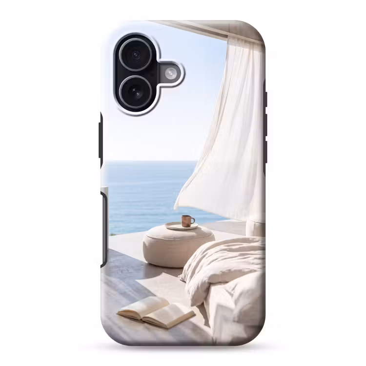 Telefoonhoesje Toughcase - Interieur - Zeezicht - Modern - Rust - Beige — 1