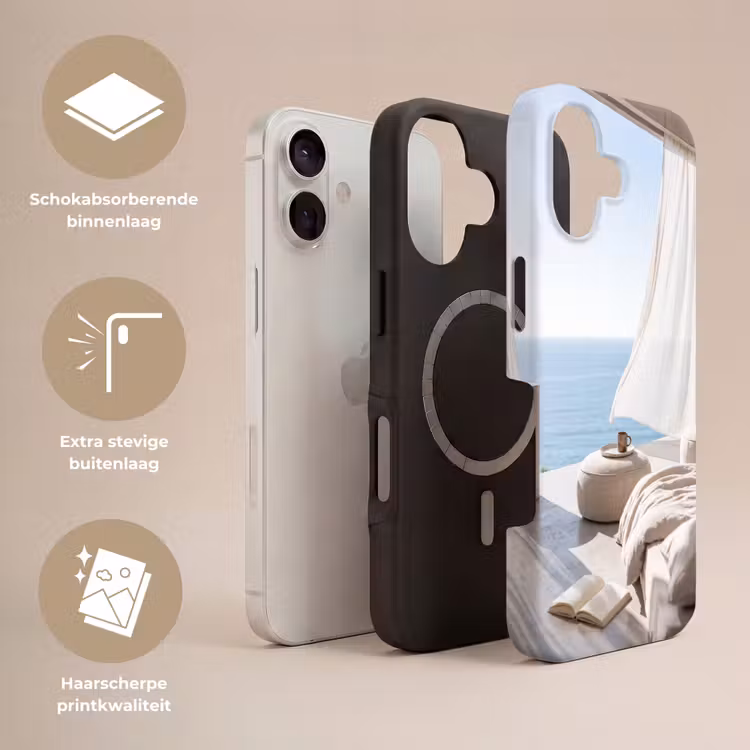 Telefoonhoesje Toughcase - Interieur - Zeezicht - Modern - Rust - Beige — 3