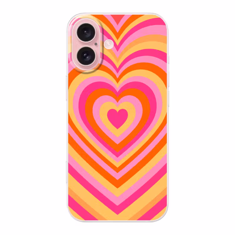Telefoonhoesje - Hart - Concentrisch - Abstract - Liefde - Kleurrijk — 1