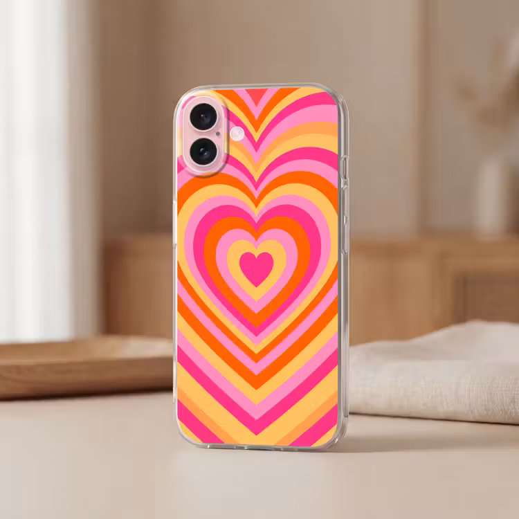 Telefoonhoesje - Hart - Concentrisch - Abstract - Liefde - Kleurrijk — 3