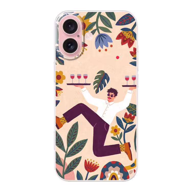 Telefoonhoesje - Mensen - Dienblad - Eten - Modern - Kleurrijk — 1