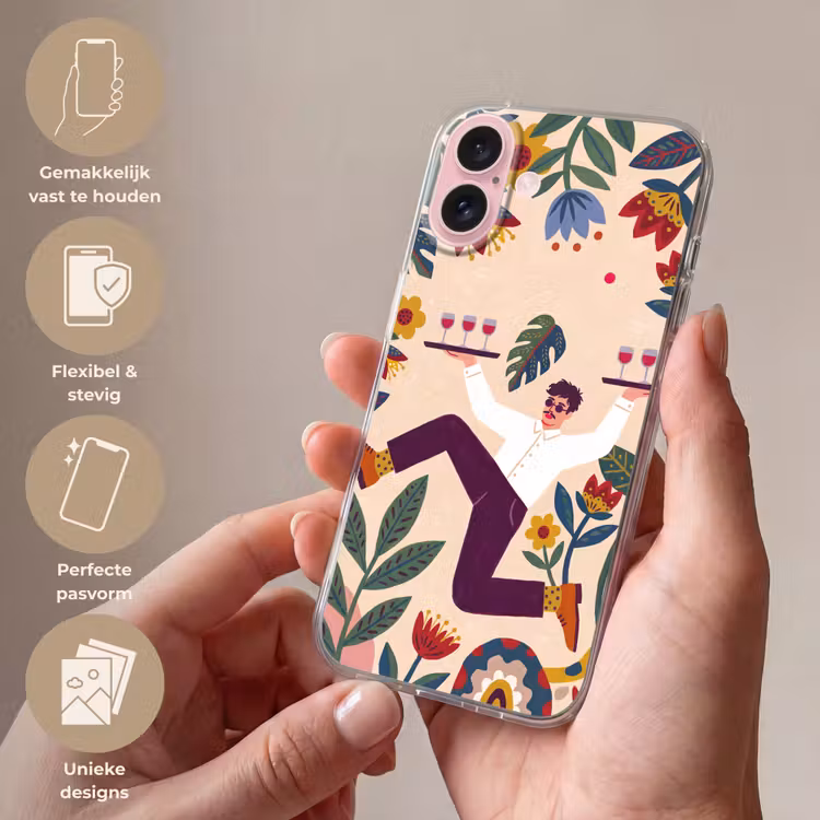 Telefoonhoesje - Mensen - Dienblad - Eten - Modern - Kleurrijk — 4