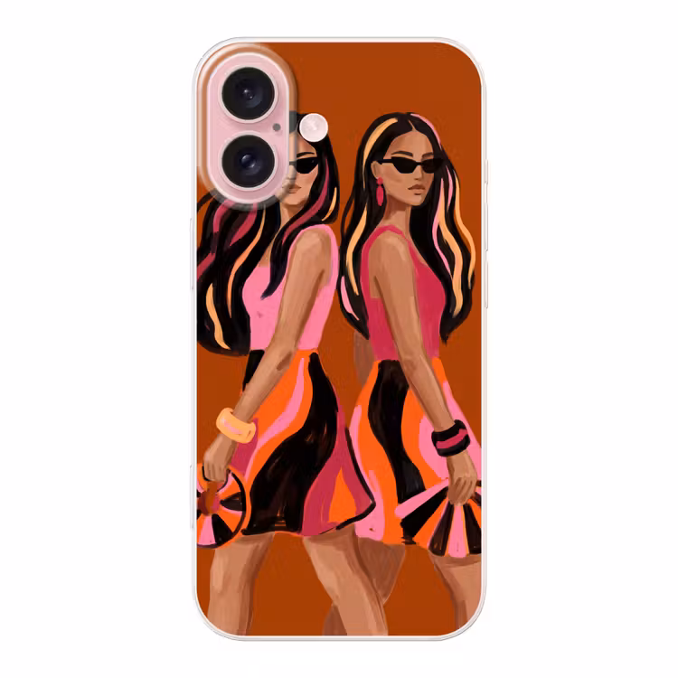 Telefoonhoesje - Mensen - Duo - Mode - Illustratie - Kleurrijk — 1