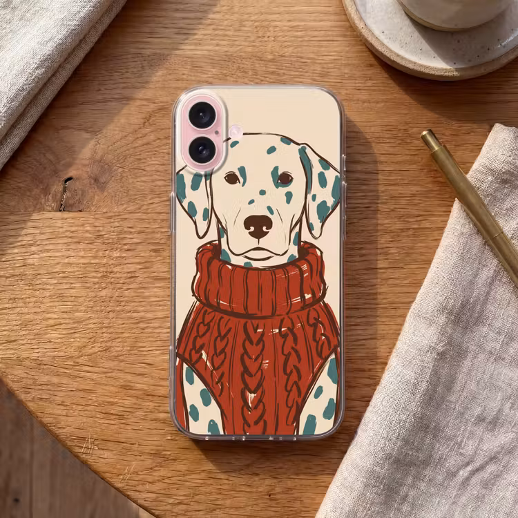 Telefoonhoesje - Hond - Trui - Winter - Dieren - Rood — 2