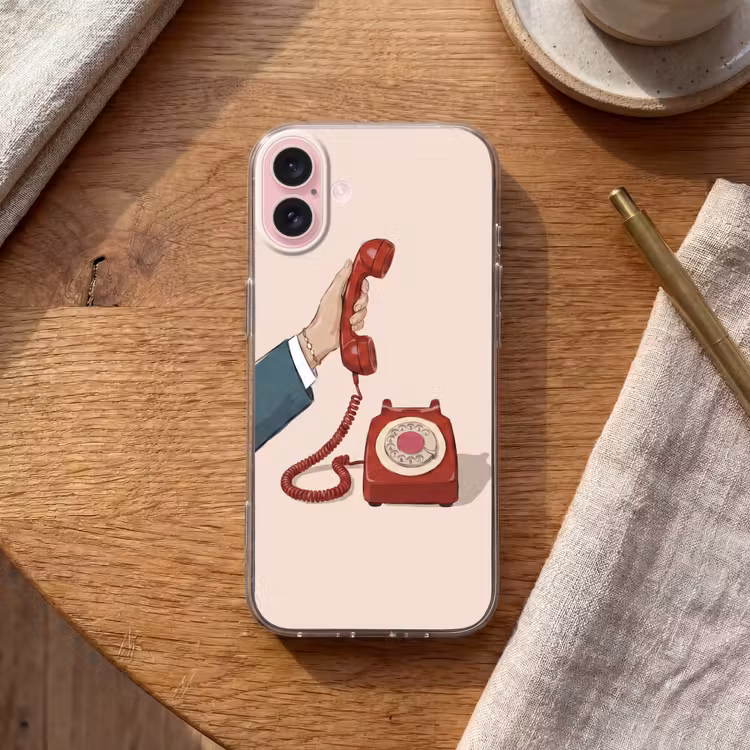 Telefoonhoesje - Telefoon - Hand - Vintage - Communicatie - Rood — 2