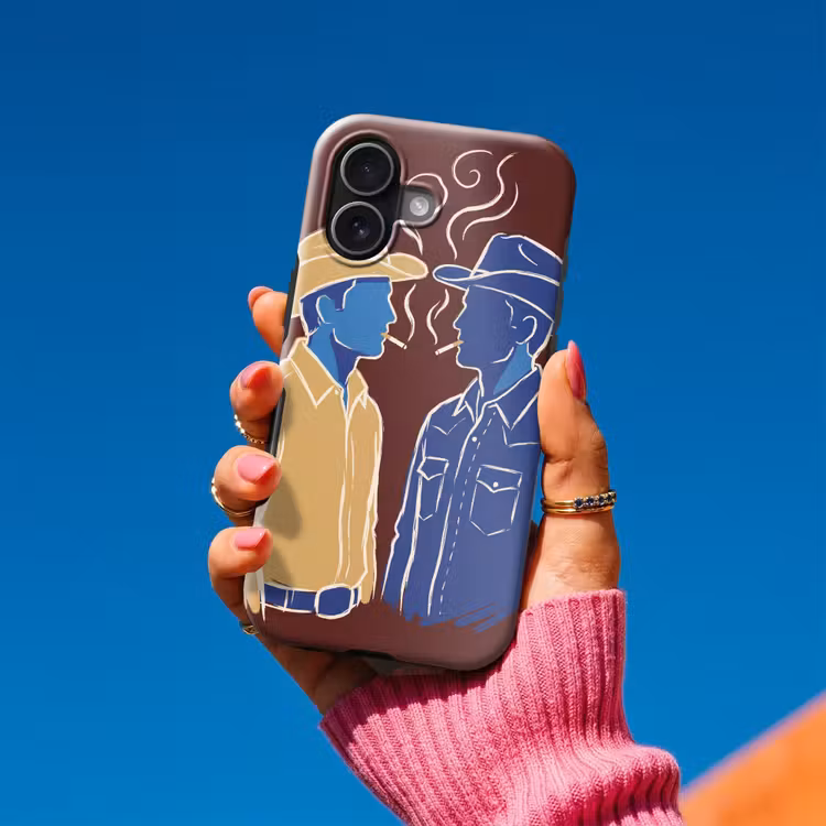 Telefoonhoesje Toughcase - Mensen - Profiel - Sigaret - Abstract - Kunst — 2
