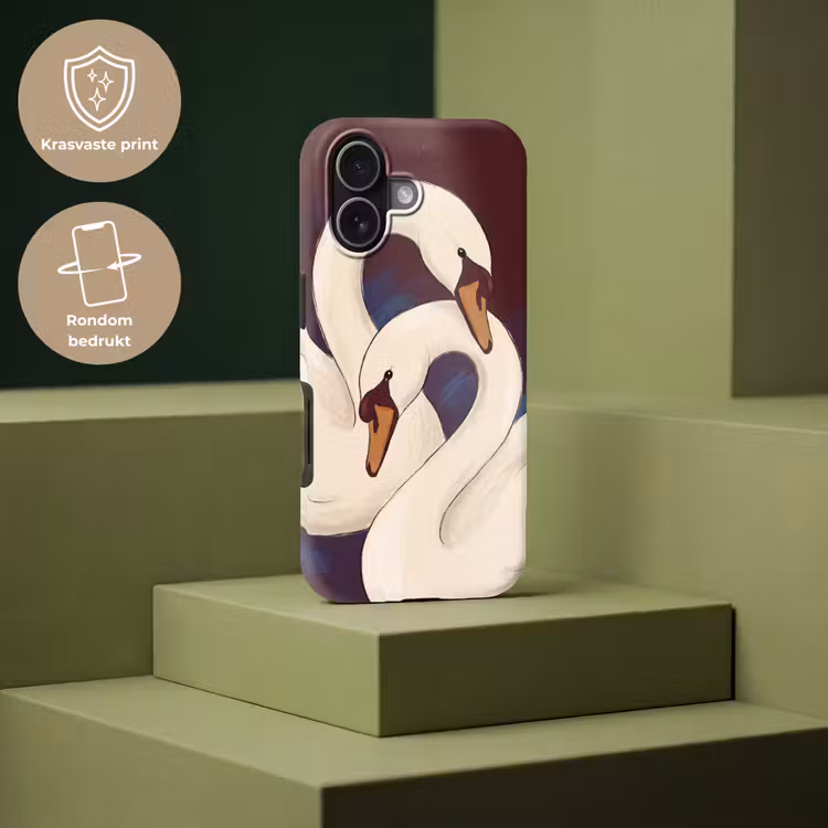 Telefoonhoesje Toughcase - Vogel - Koppel - Liefde - Abstract - Wit — 7