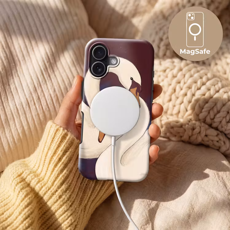 Telefoonhoesje Toughcase - Vogel - Koppel - Liefde - Abstract - Wit — 8