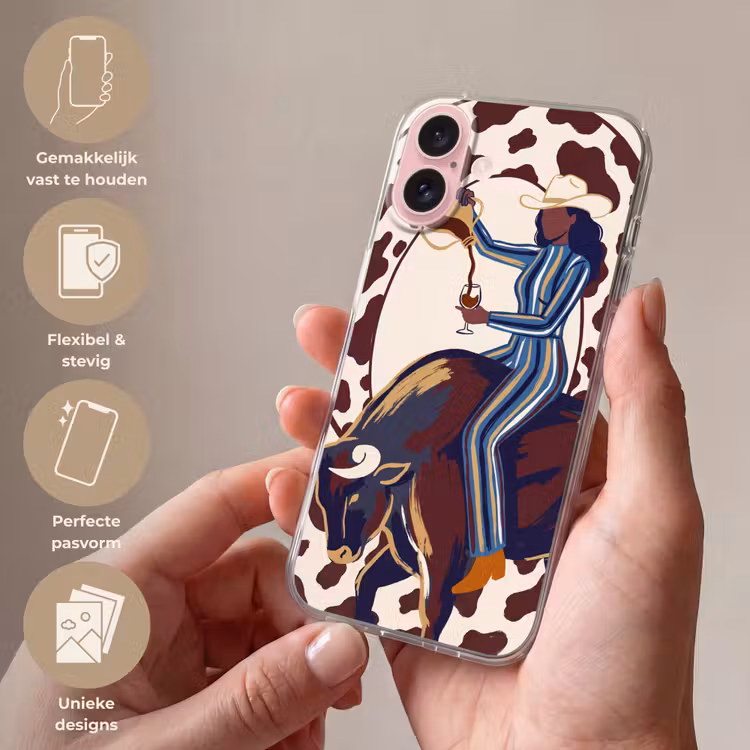 Telefoonhoesje - Mensen - Dieren - Cowboy - Abstract - Kleurrijk — 4