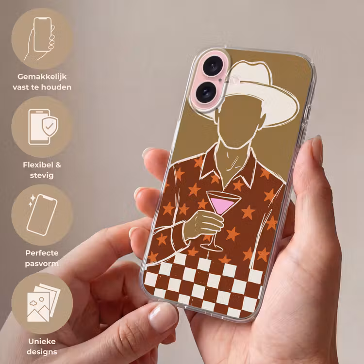Telefoonhoesje - Mensen - Hoed - Cocktail - Abstract - Modern — 4