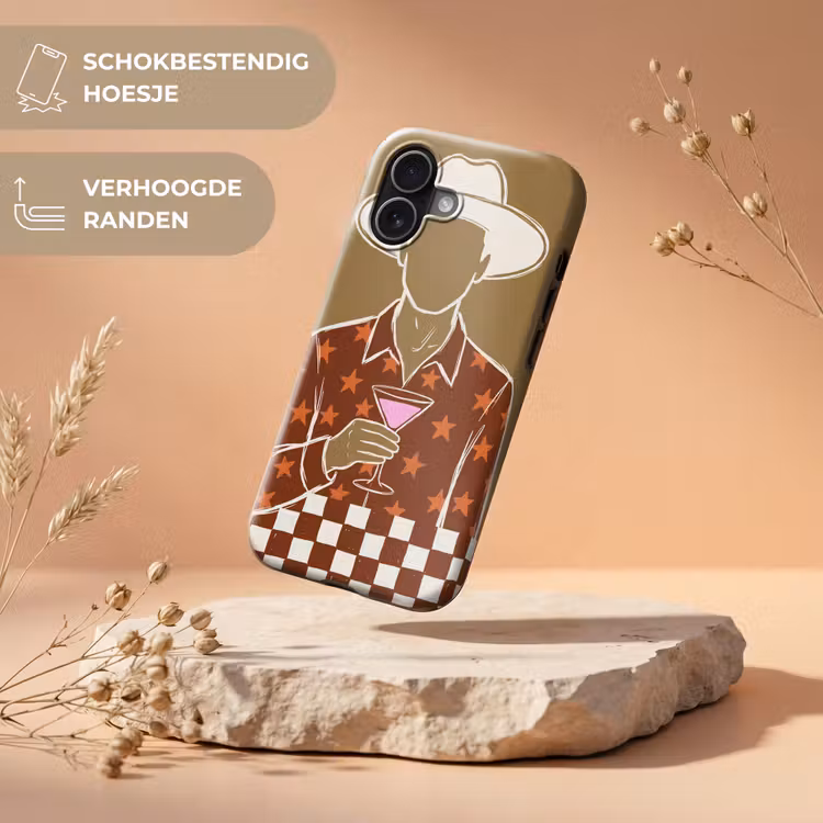 Telefoonhoesje Toughcase - Mensen - Hoed - Cocktail - Abstract - Modern — 5