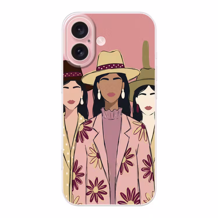 Telefoonhoesje - Mensen - Hoeden - Abstract - Roze - Portret — 1