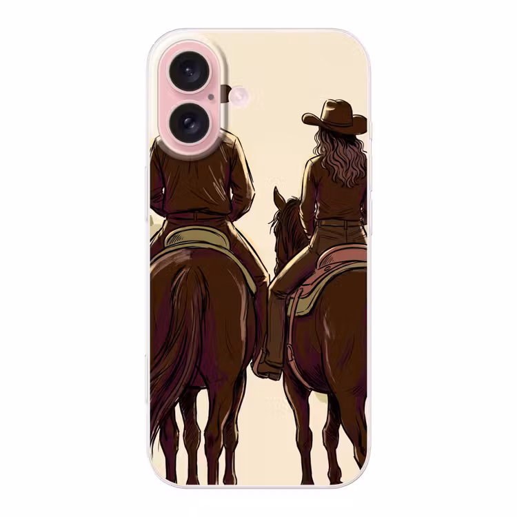 Telefoonhoesje - Mensen - Ruiters - Western - Illustratie - Bruin — 1
