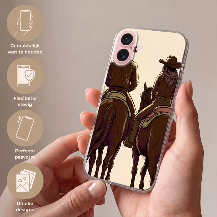 Telefoonhoesje - Mensen - Ruiters - Western - Illustratie - Bruin — 4