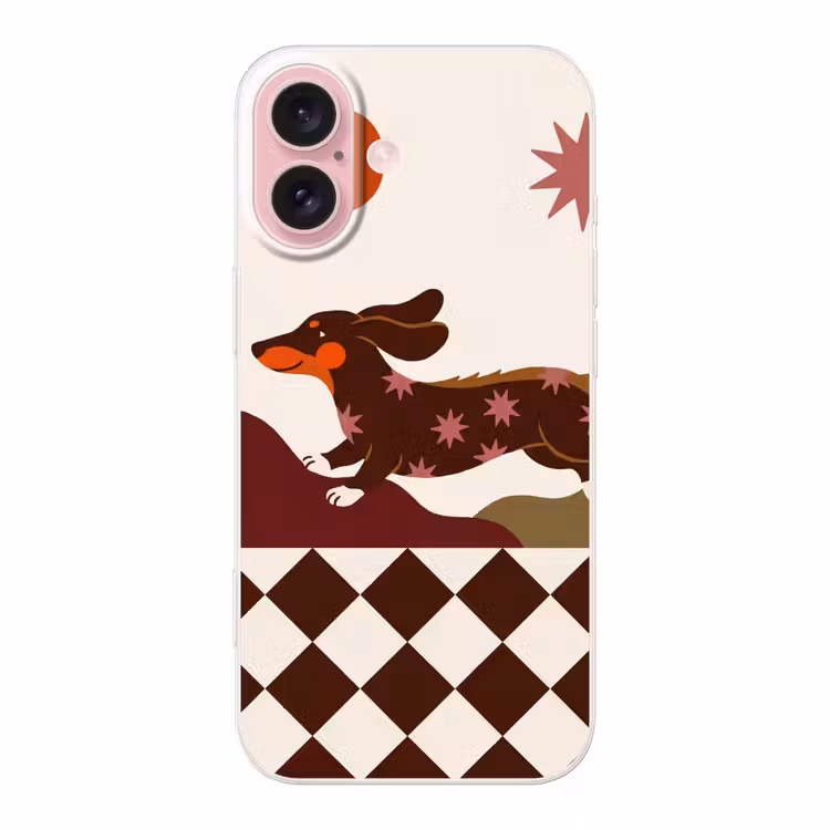 Telefoonhoesje - Hond - Abstract - Dieren - Modern - Bruin — 1