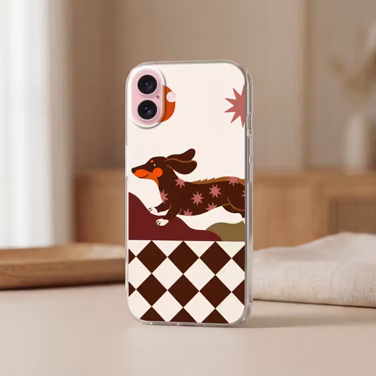 Telefoonhoesje - Hond - Abstract - Dieren - Modern - Bruin — 3