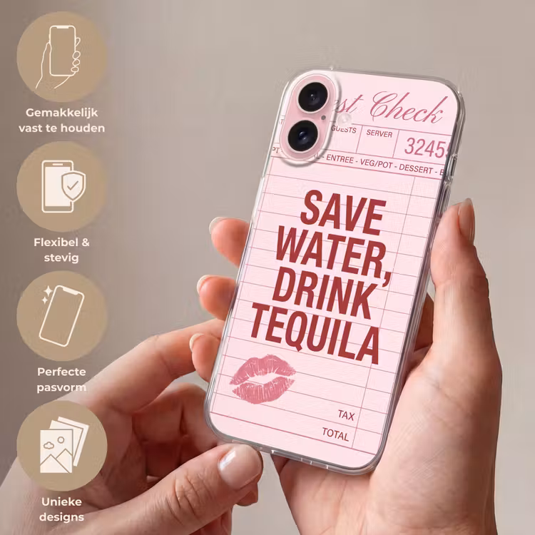 Telefoonhoesje - Humor - Drank - Tekst - Roze — 4