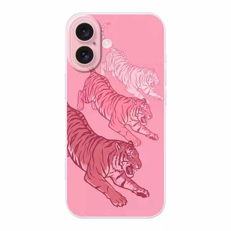 Telefoonhoesje - Kat - Springend - Dieren - Roze - Modern — 1