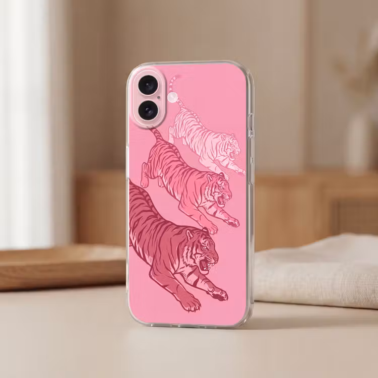 Telefoonhoesje - Kat - Springend - Dieren - Roze - Modern — 3