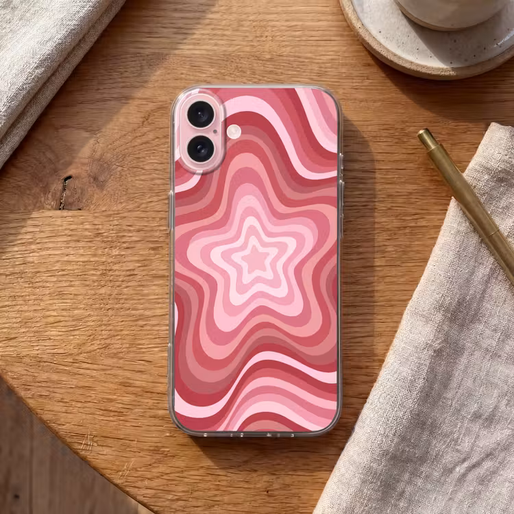 Telefoonhoesje - Ster - Golvend - Abstract - Roze — 2