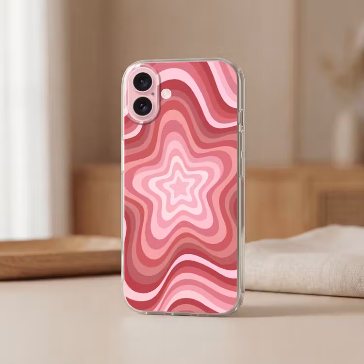 Telefoonhoesje - Ster - Golvend - Abstract - Roze — 3