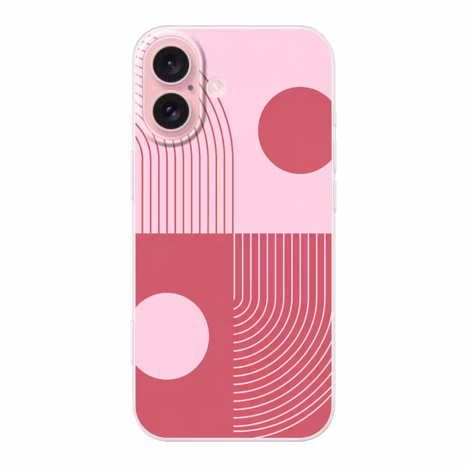 Telefoonhoesje - Geometrie - Patroon - Abstract - Roze - Modern — 1