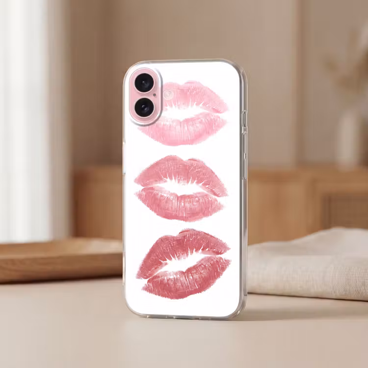 Telefoonhoesje - Lippen - Kusafdruk - Roze - Modern - Abstract — 3