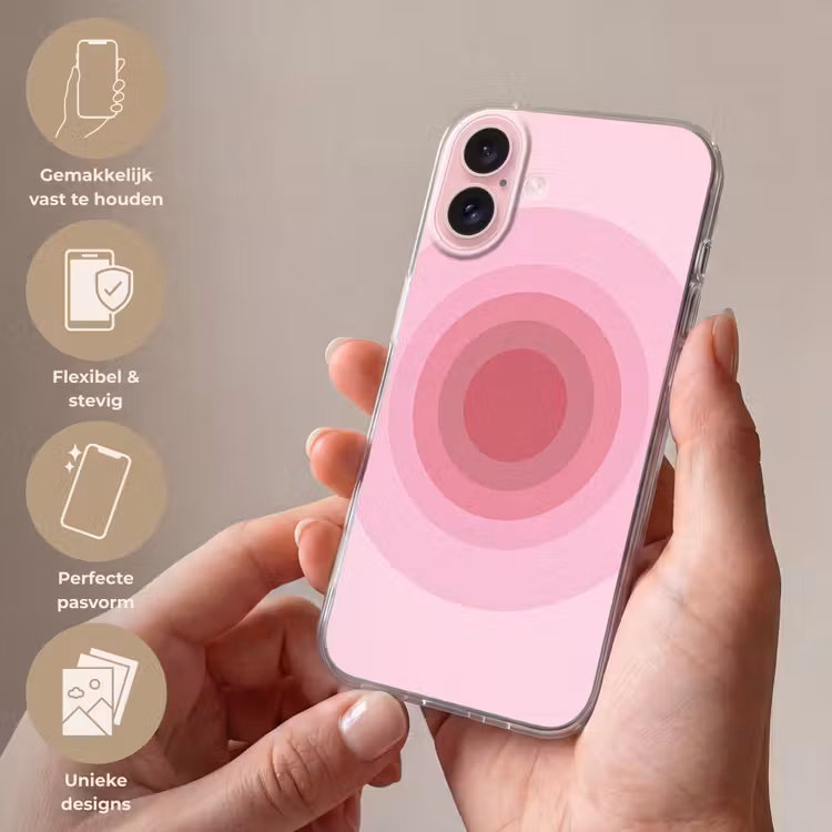 Telefoonhoesje - Patroon - Cirkels - Abstract - Roze - Modern — 4