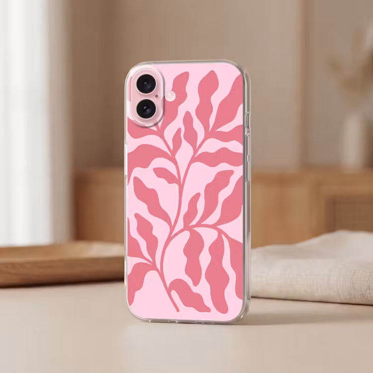 Telefoonhoesje - Planten - Organisch - Abstract - Modern - Roze — 3