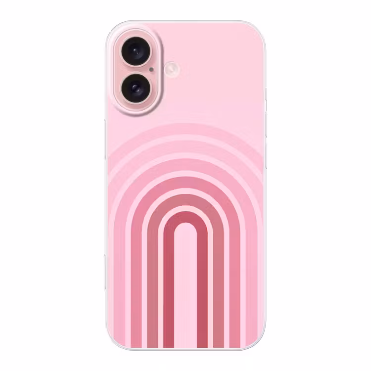 Telefoonhoesje - Regenboog - Roze - Abstract - Modern - Minimalistisch — 1