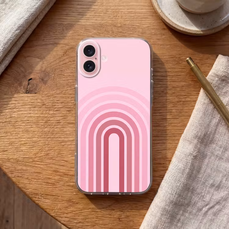 Telefoonhoesje - Regenboog - Roze - Abstract - Modern - Minimalistisch — 2