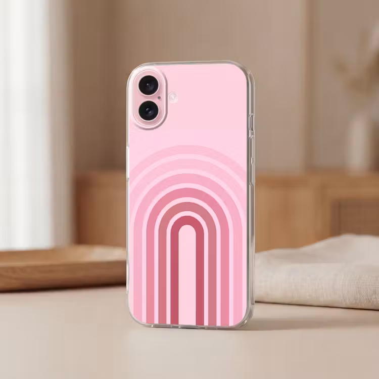 Telefoonhoesje - Regenboog - Roze - Abstract - Modern - Minimalistisch — 3