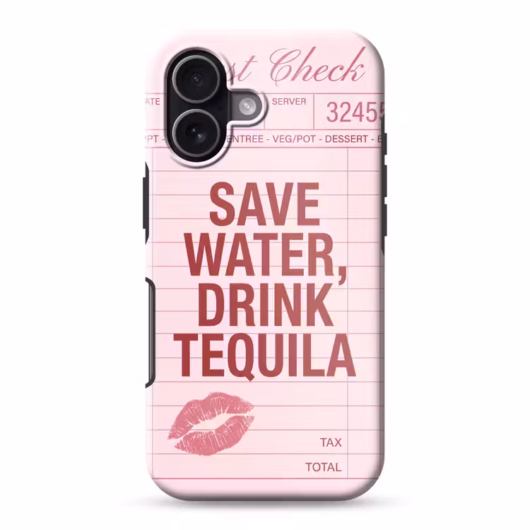 Telefoonhoesje Toughcase - Humor - Drank - Tekst - Roze — 1