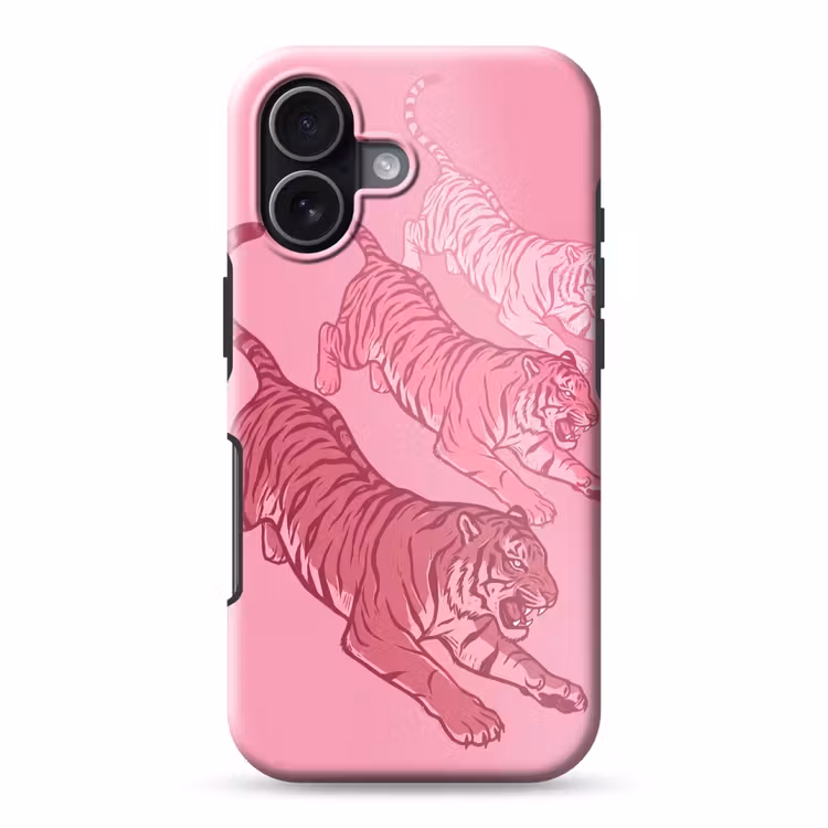 Telefoonhoesje Toughcase - Kat - Springend - Dieren - Roze - Modern — 1