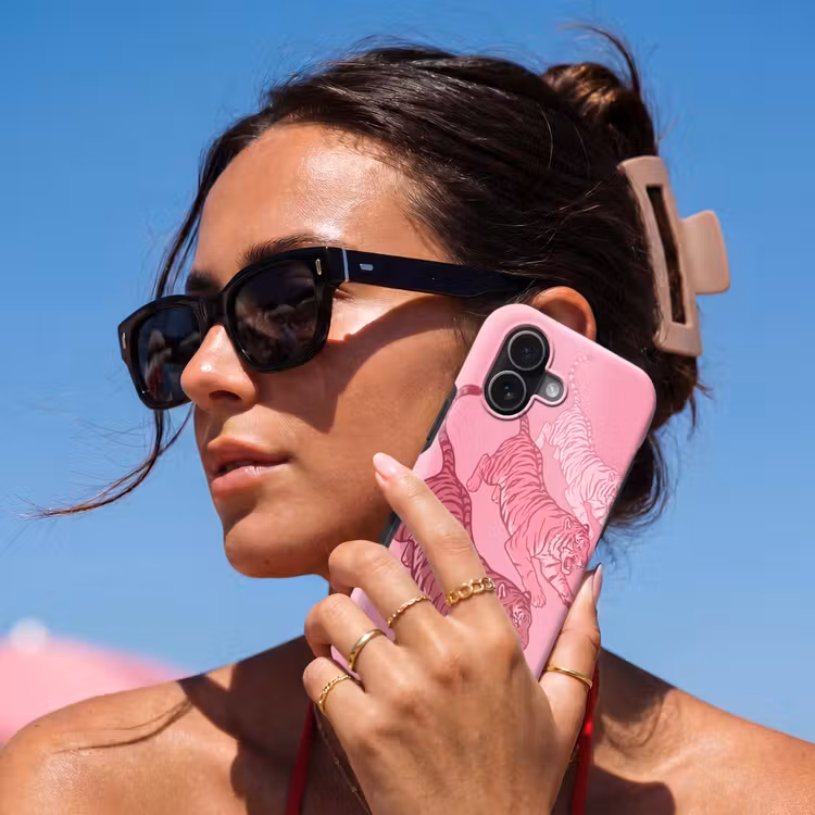 Telefoonhoesje Toughcase - Kat - Springend - Dieren - Roze - Modern — 6