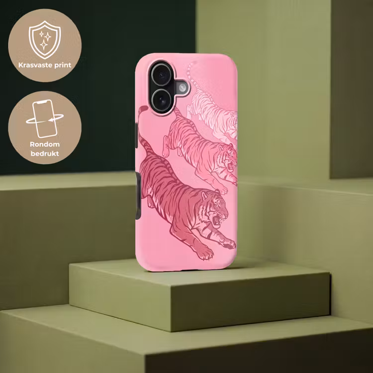 Telefoonhoesje Toughcase - Kat - Springend - Dieren - Roze - Modern — 7
