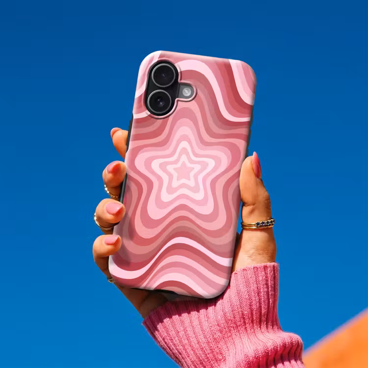 Telefoonhoesje Toughcase - Ster - Golvend - Abstract - Roze — 2