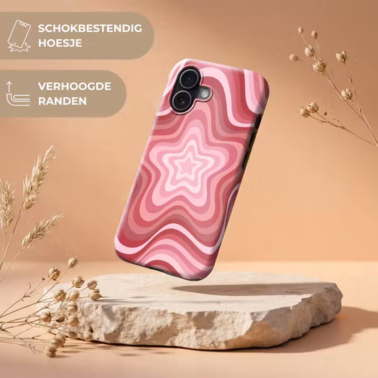 Telefoonhoesje Toughcase - Ster - Golvend - Abstract - Roze — 5