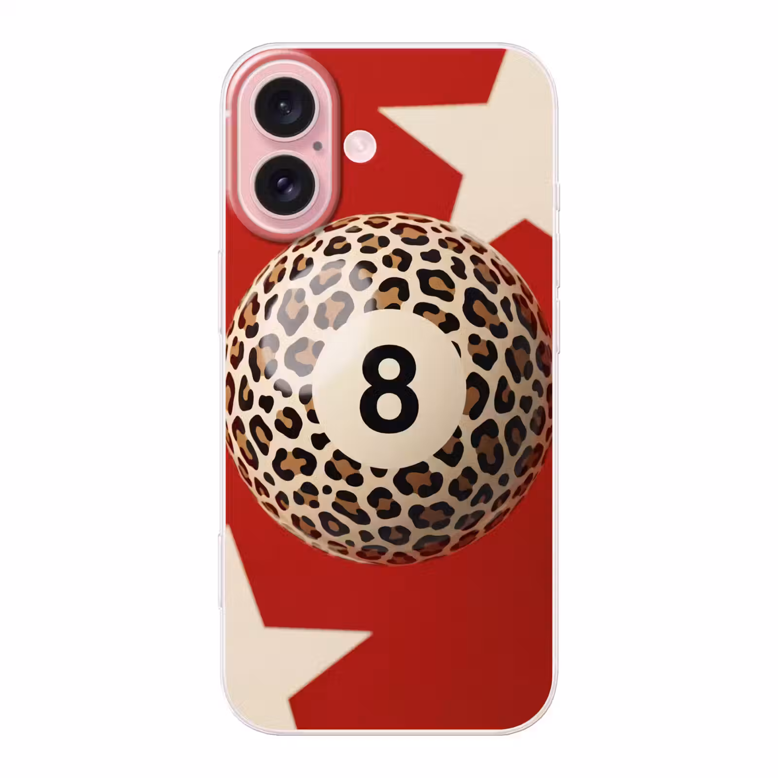 Telefoonhoesje - Spel - Dierenprint - Nummer 8 - Modern - Rood — 1
